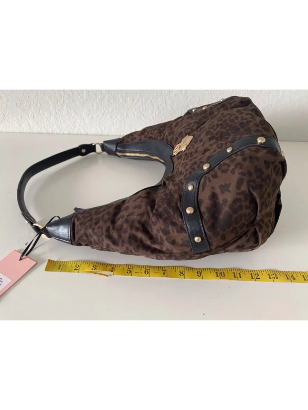 Juicy Couture Retro Glam Hobo Coho Handbag in Chocolate Leopard Animal Print NEW